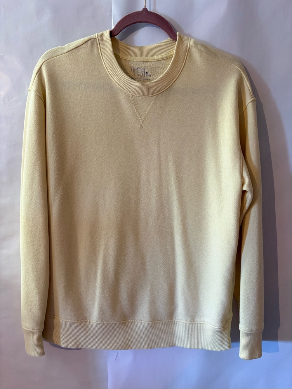 Time and Tru Women's Cream Crewneck Sweatshirt